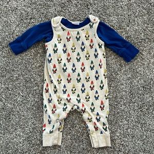Baby Overall & Tee Set In Cotton Jersey